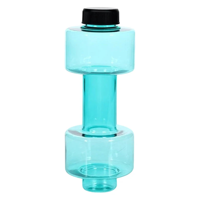 Dumbbell-shaped water bottle BPA-free with flip lid