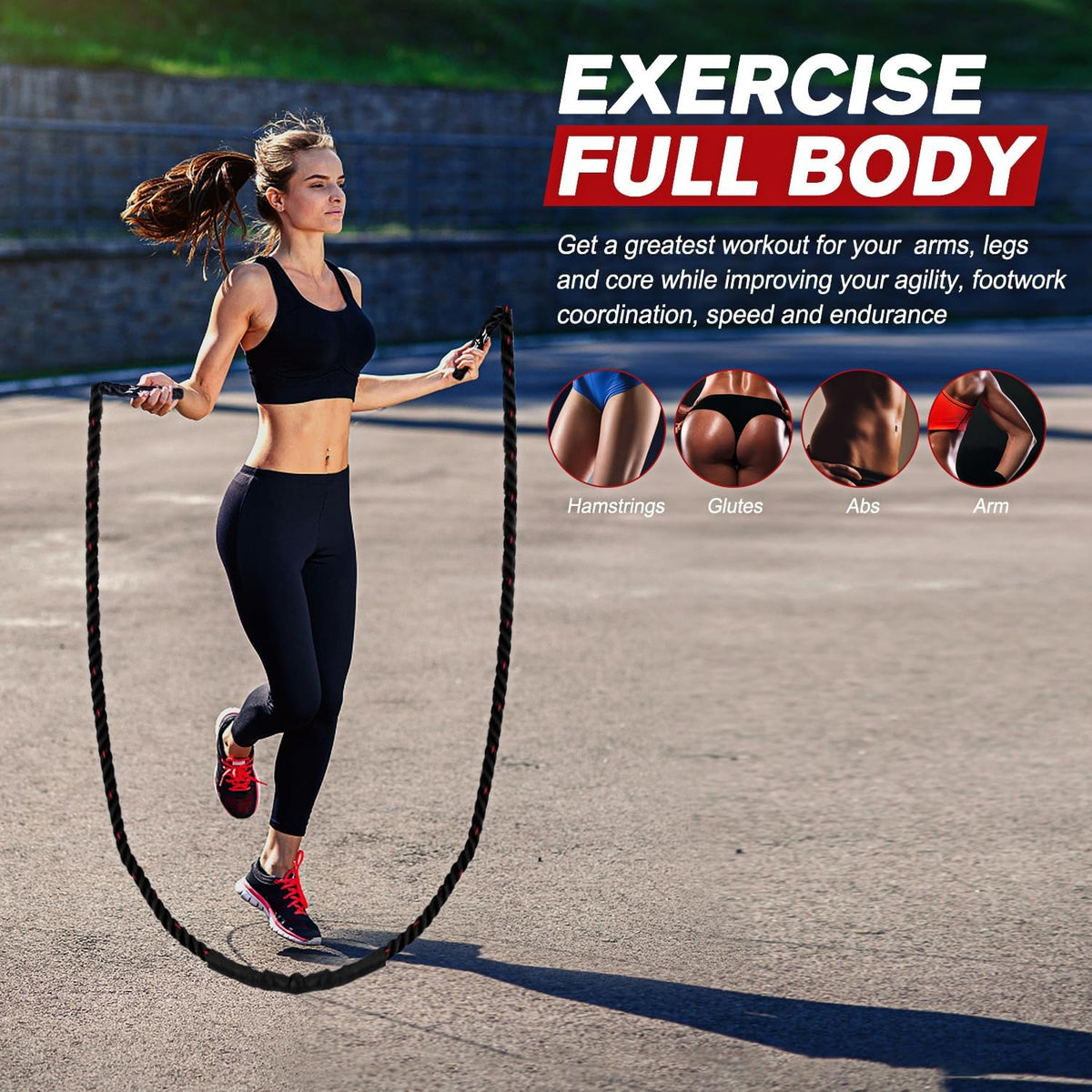 Weighted Jump Rope Adjustable Length