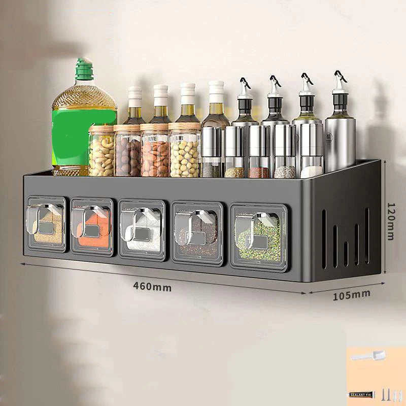 Spice Rack Without Drilling – 3 Transparent Drawers
