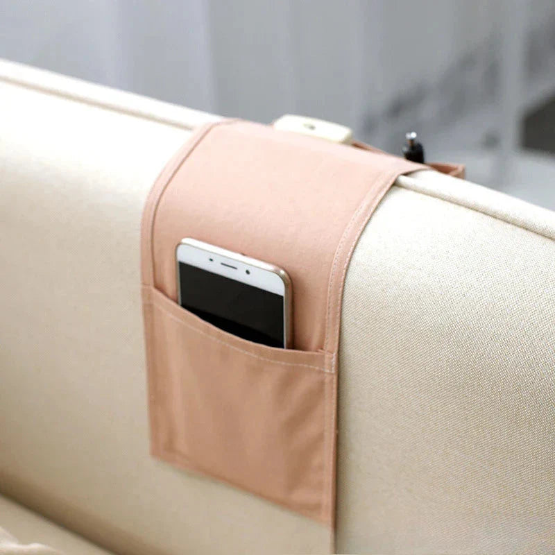 Bed Organizer Cotton Linen & Under Mattress Storage (2-Pack)