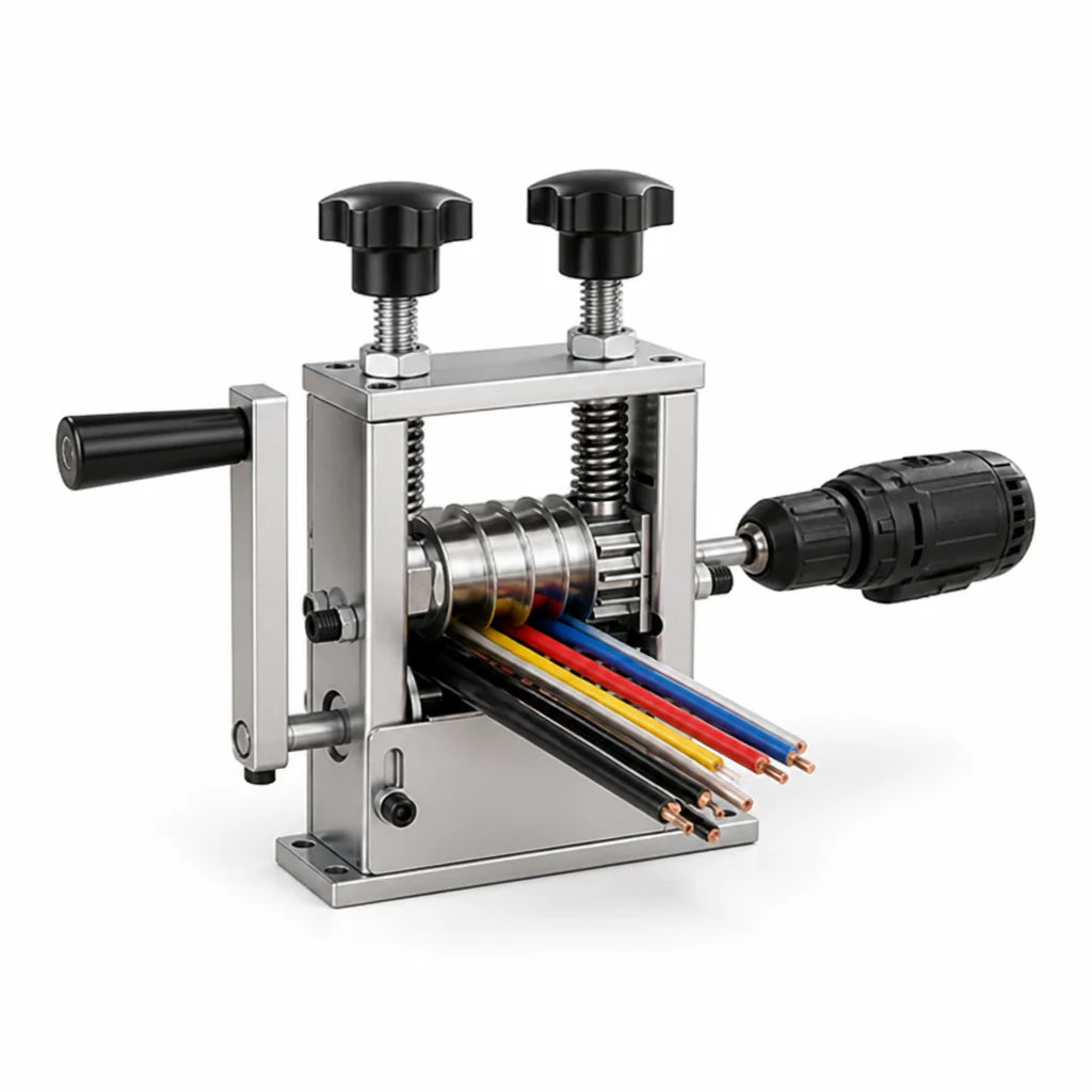 Double-function multi-hole cable stripper made of high-carbon steel