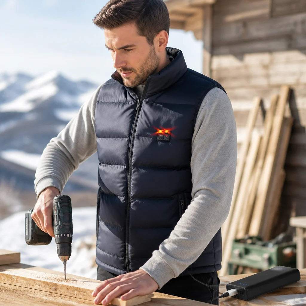 Vest with 9-Zone Heating and Rechargeable 10,000 mAh Battery
