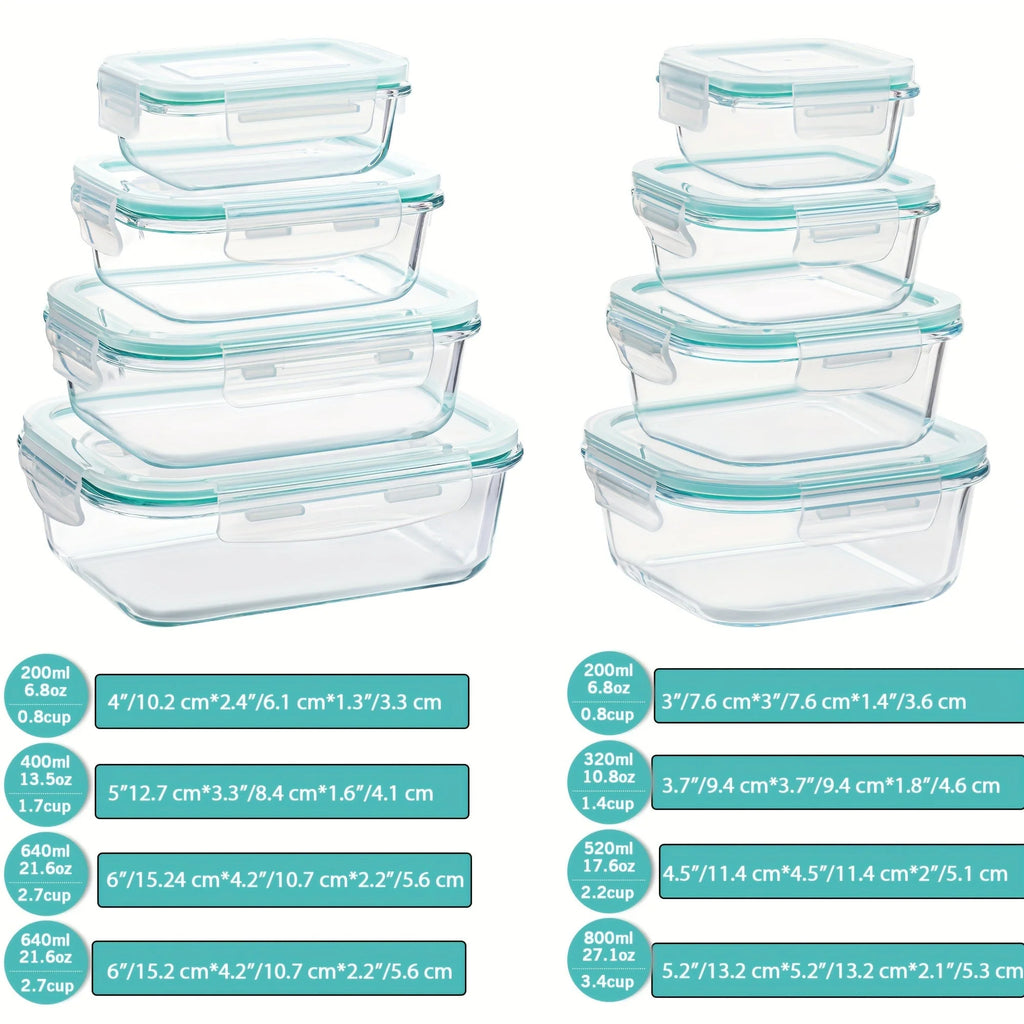Food Storage Containers Airtight Leakproof Lids (8-Piece Set)
