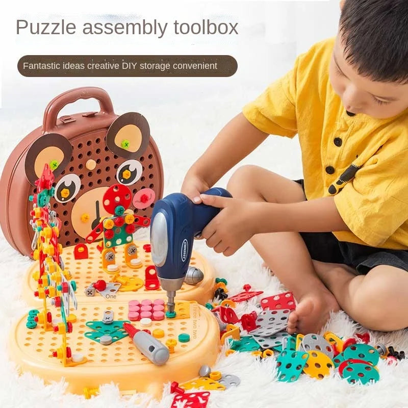 Electric Building Kit 203-Piece Working Toy Drill