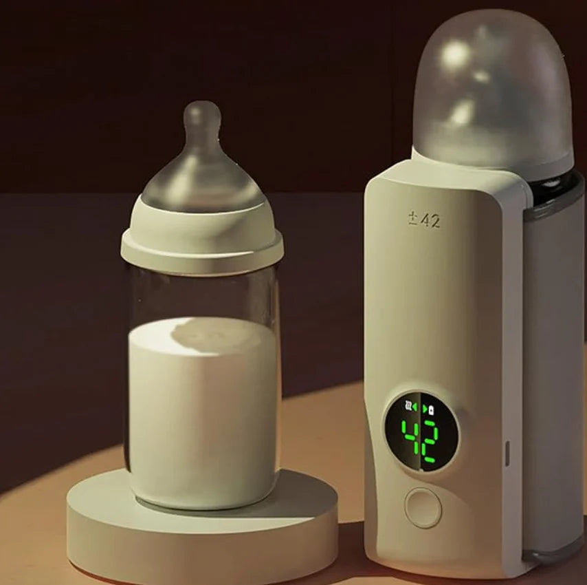 Portable Baby Bottle Warmer Adjustable Temperature Control Rechargeable Battery
