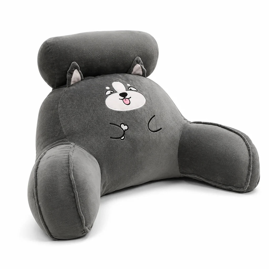 Extra-large reading pillow with memory foam and backrest (with armrests)