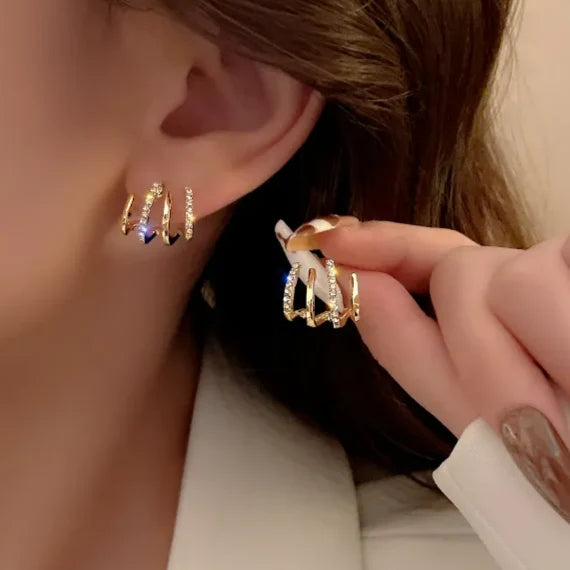 Women's Statement Earrings Twisted Design Hypoallergenic