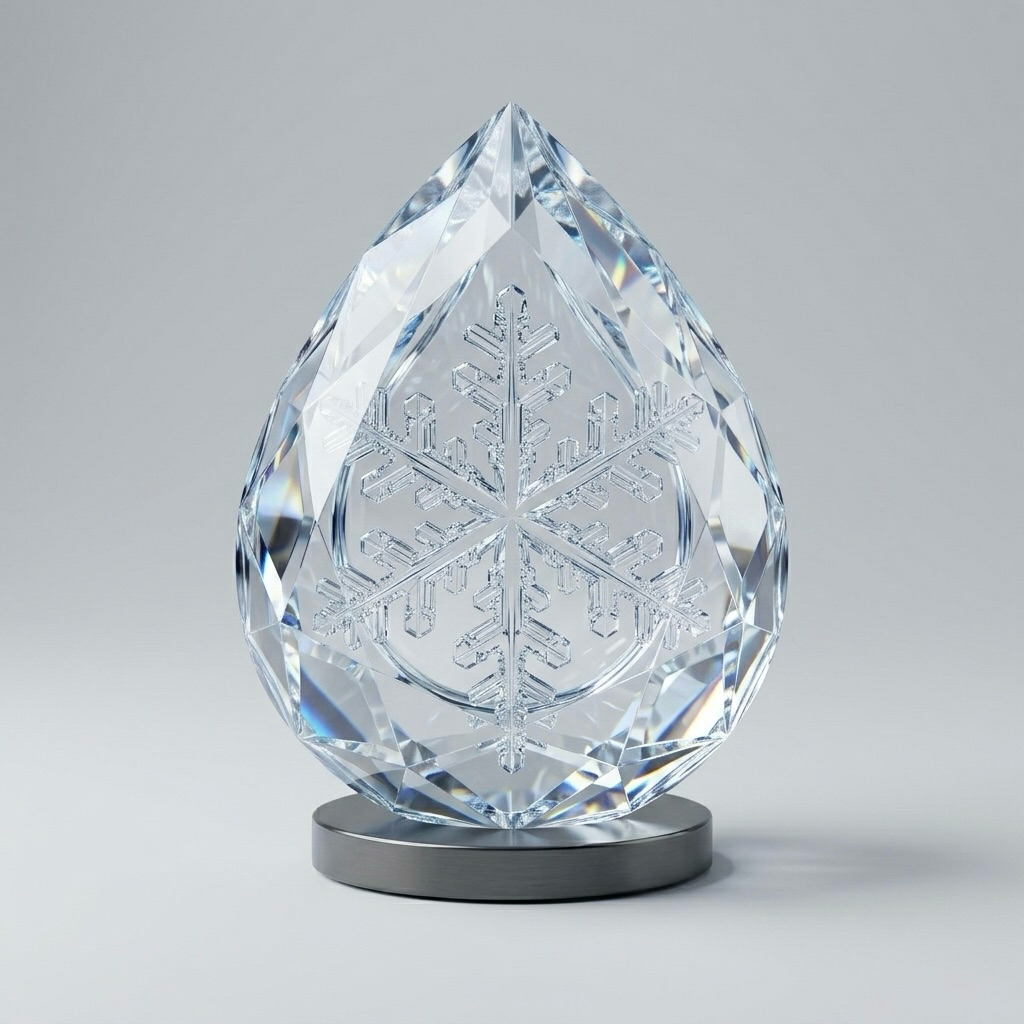 Crystal Snowflake Teardrop Ornament