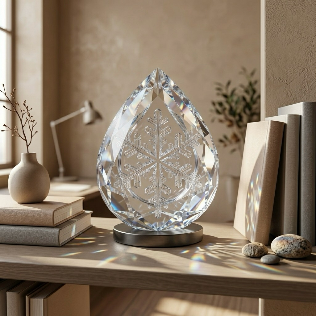 Crystal Snowflake Teardrop Ornament