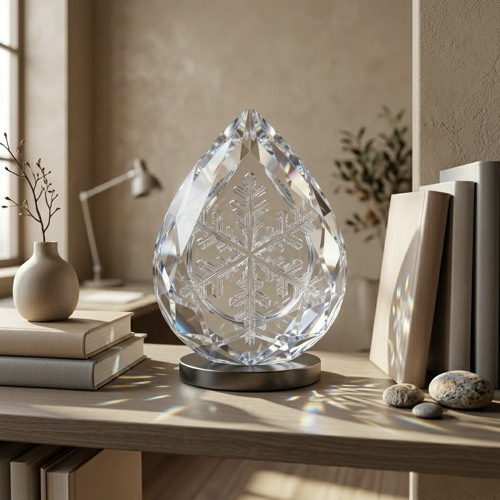 Crystal Snowflake Teardrop Ornament