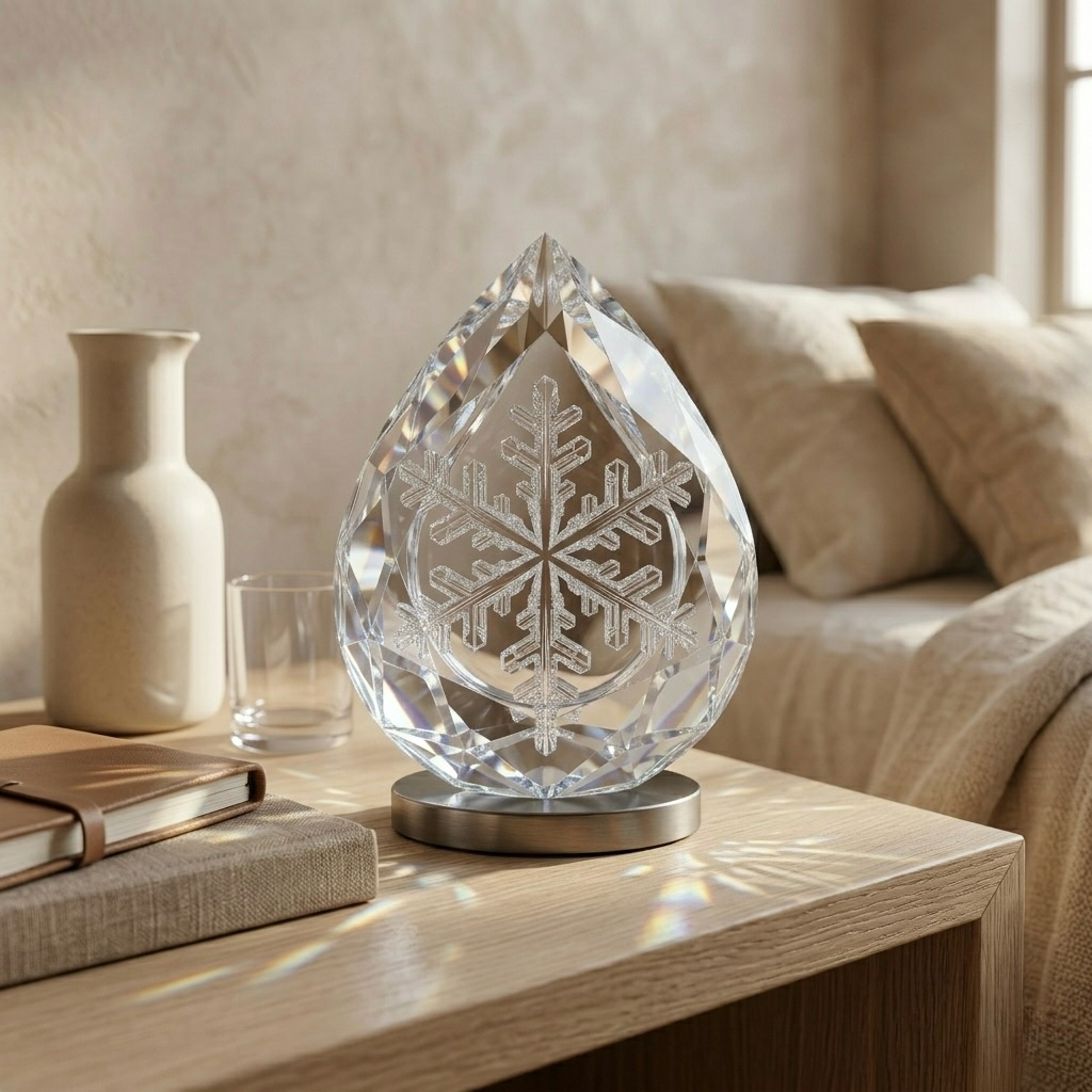 Crystal Snowflake Teardrop Ornament
