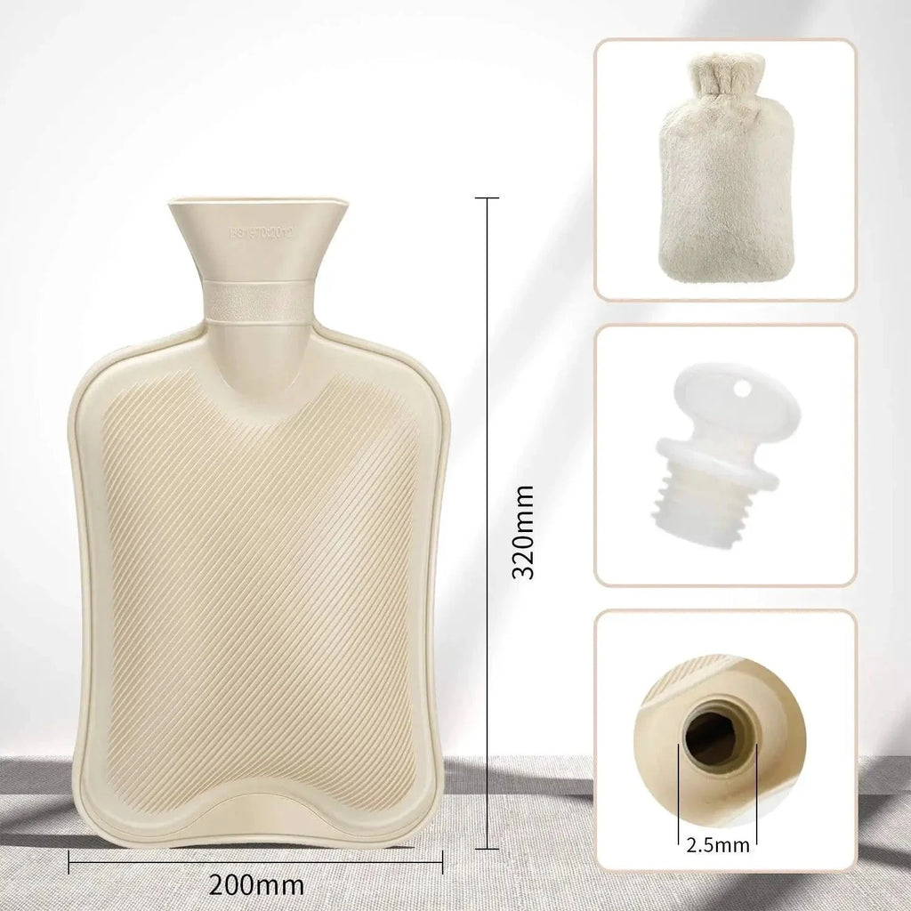 Hot Water Bottle with Plush Cover 2 Liters