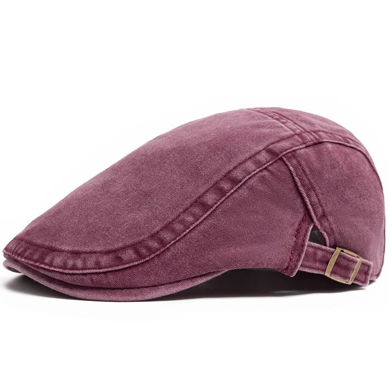 Men's Vintage Flat Cap, Adjustable One-Size Fit
