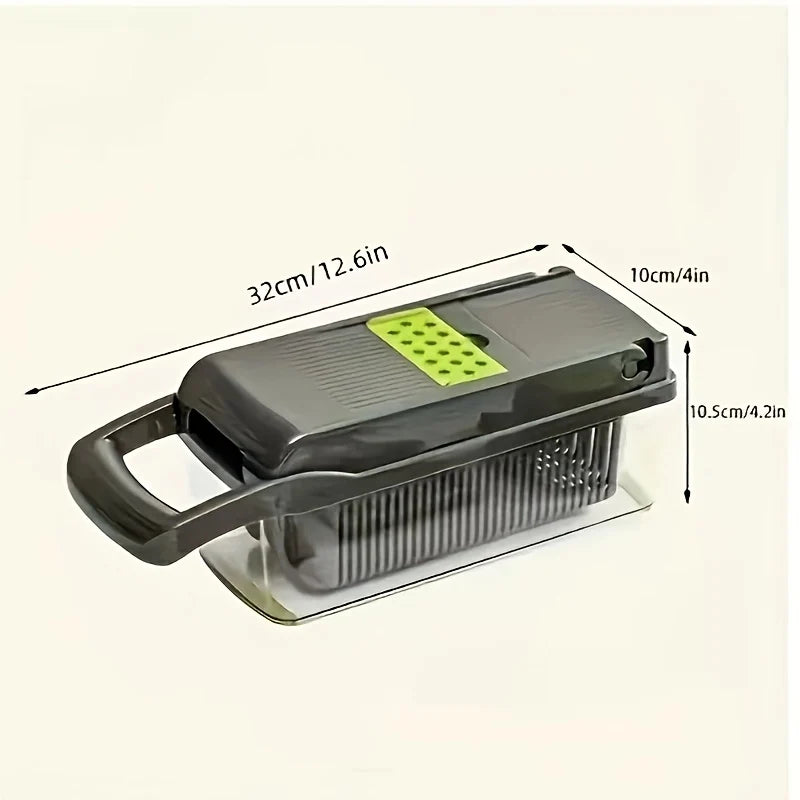 Vegetable Chopper Manual Mandoline Slicer 8 Blade Dicer Inserts