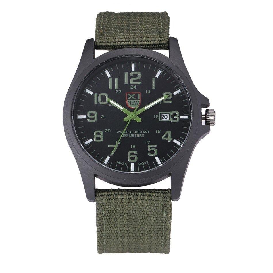 Men's Military Watch 50M Water Resistance Stopwatch Date Display