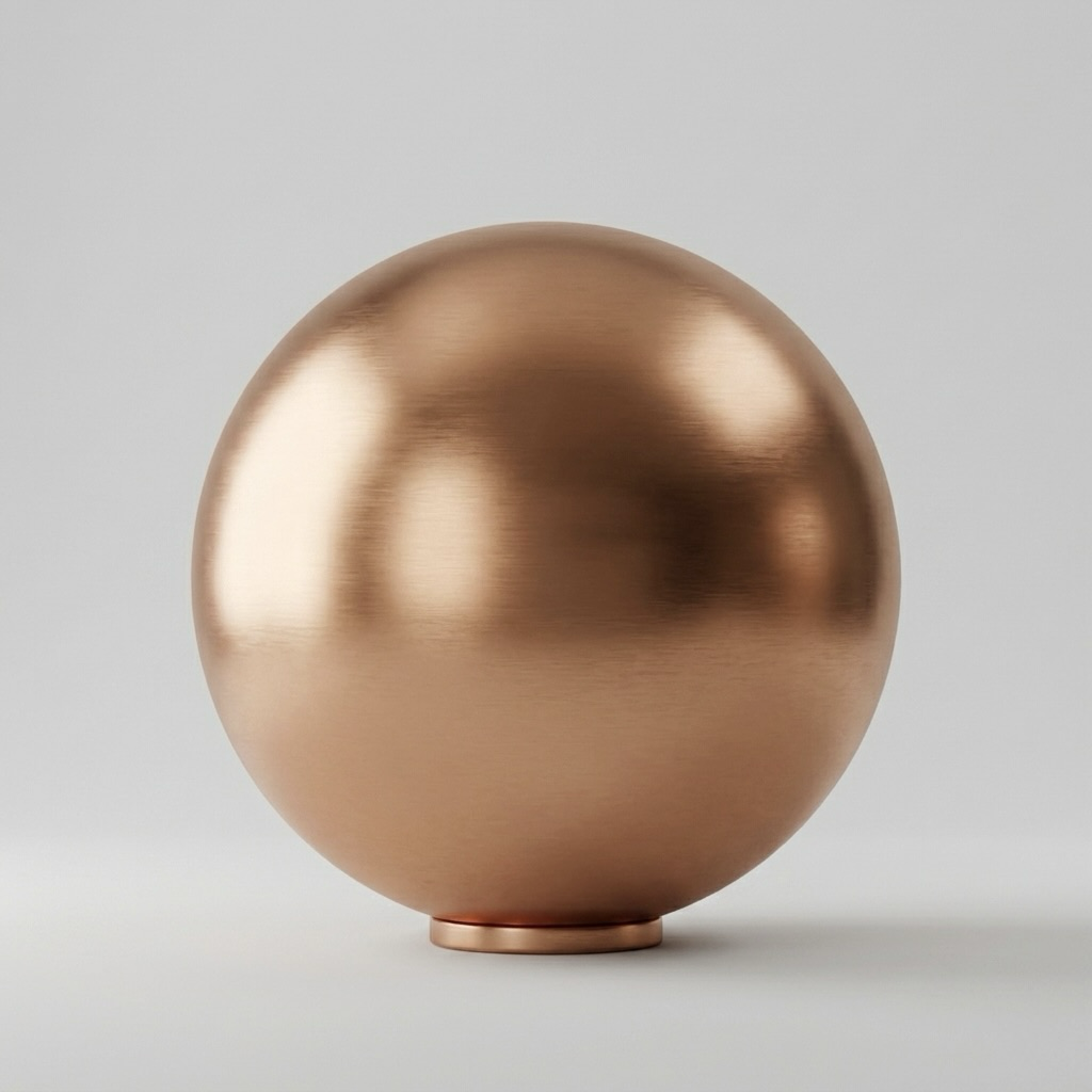 Copper-Tone Sphere Sculpture