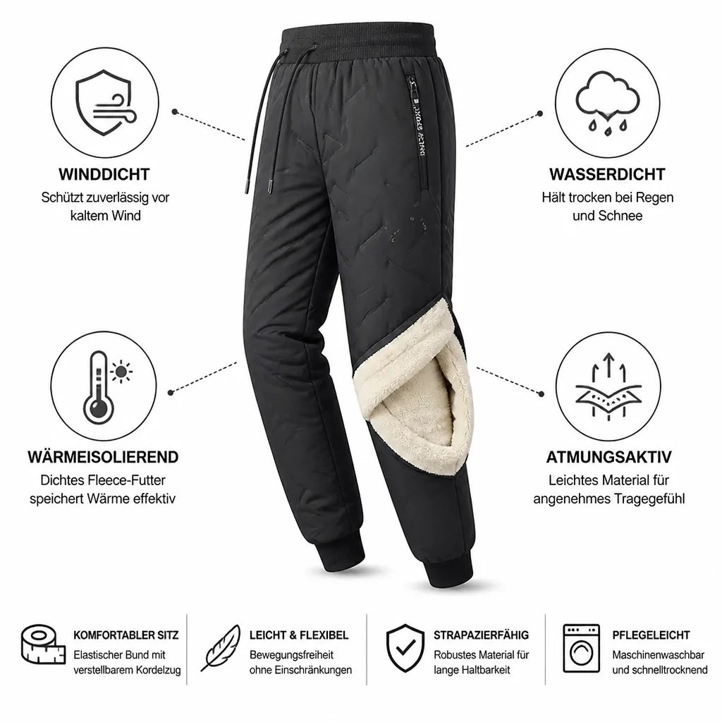 Fleece-lined, windproof and waterproof thermal pants (men)