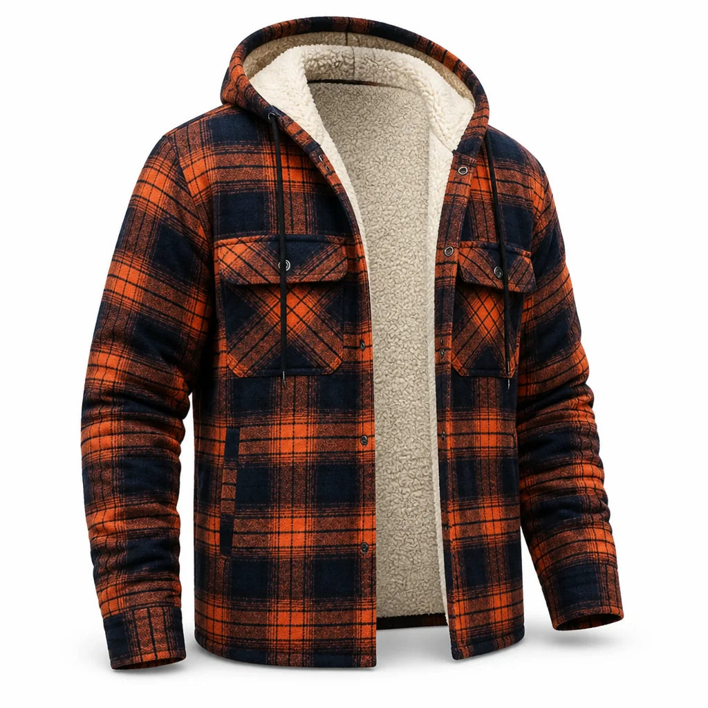 Thermally Lined Hooded Flannel Overshirt