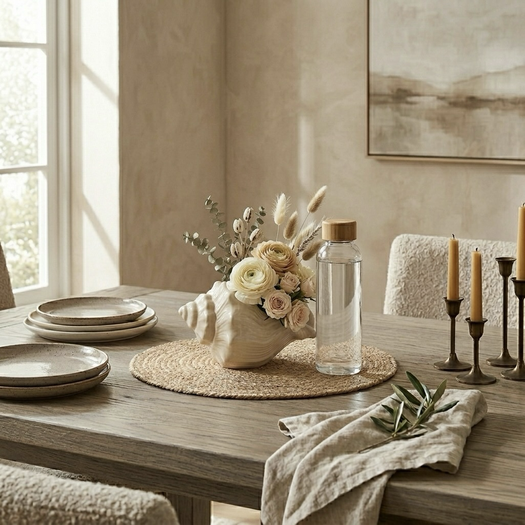 Coastal Shell Decorative Vase