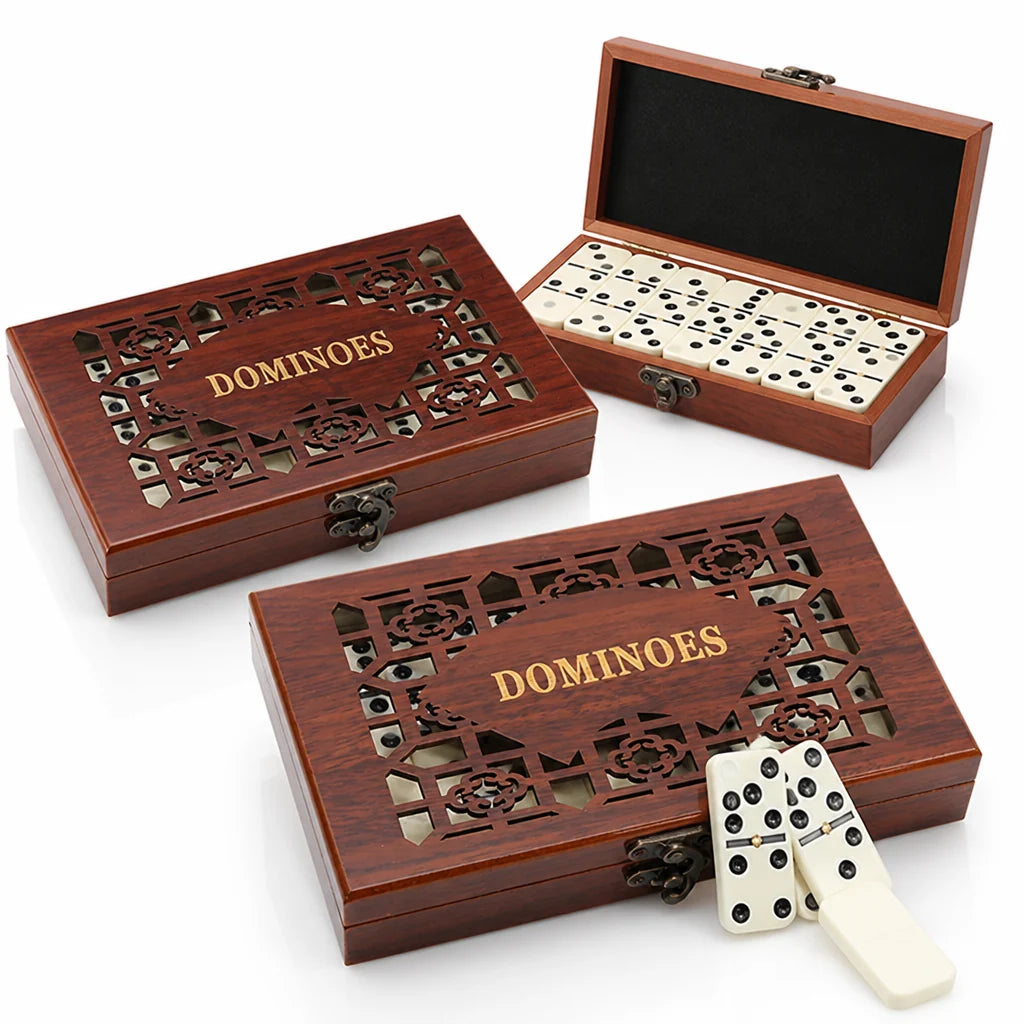 Domino Set made of Solid Wood in Original Size (28 Pieces)