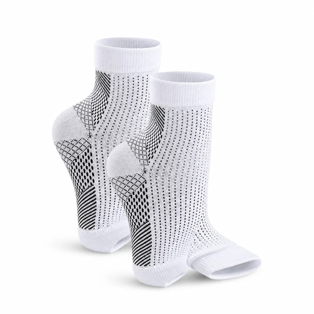 Targeted Compression Socks for Heel and Instep (Open Toes)