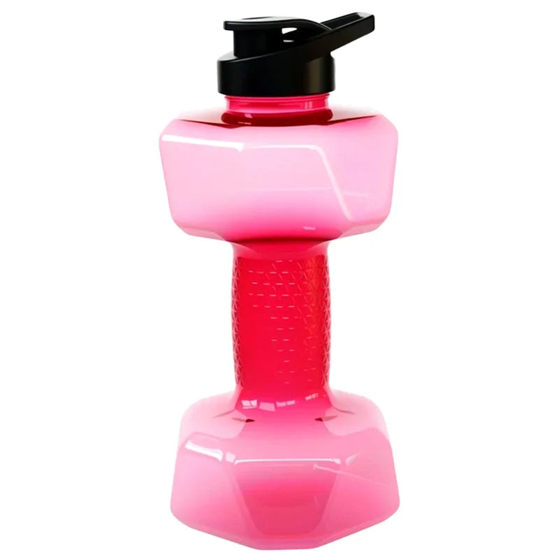 Dumbbell-shaped water bottle BPA-free with flip lid