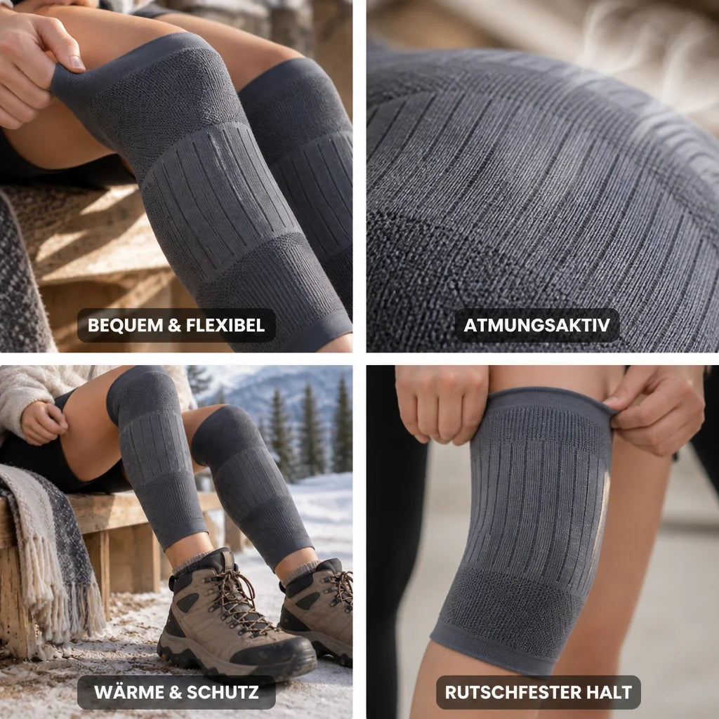 Thermal, breathable, non-slip knee and calf warmers