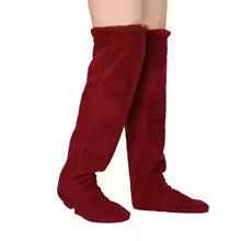 Velvety Fleece Adjustable Knee Socks (Hidden Gift Pocket)