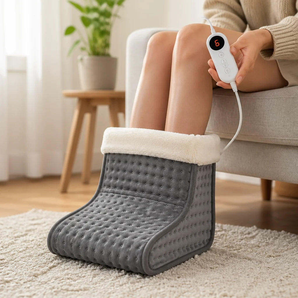 Electric Foot Warmer with 6 Settings and Remote Control (Washable Lining)