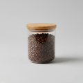 Glass Coffee Bean Jar with Bamboo Lid