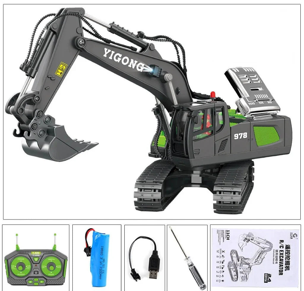 Remote Control Excavator Hydraulic Full Metal Toy
