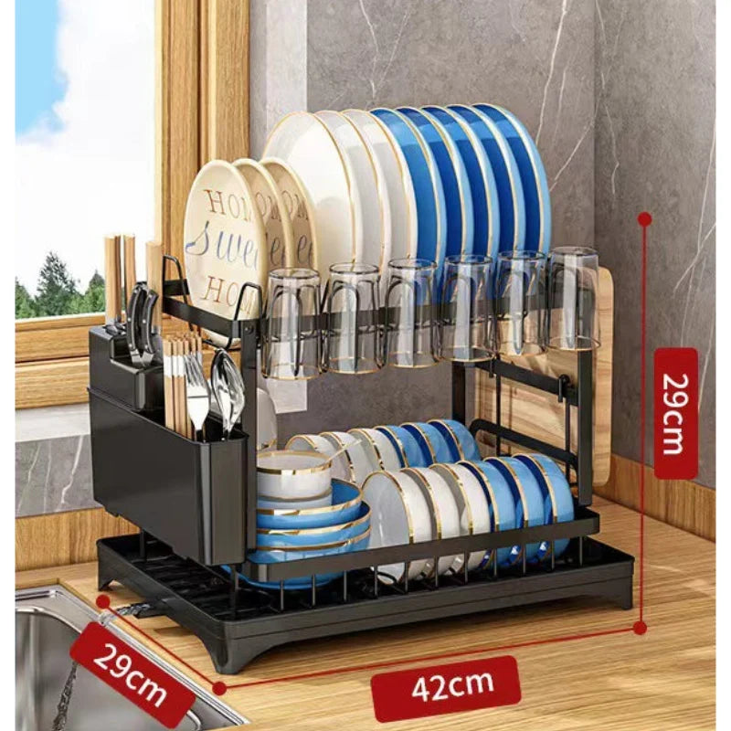 Dish Rack Stainless Steel Rotating Drain