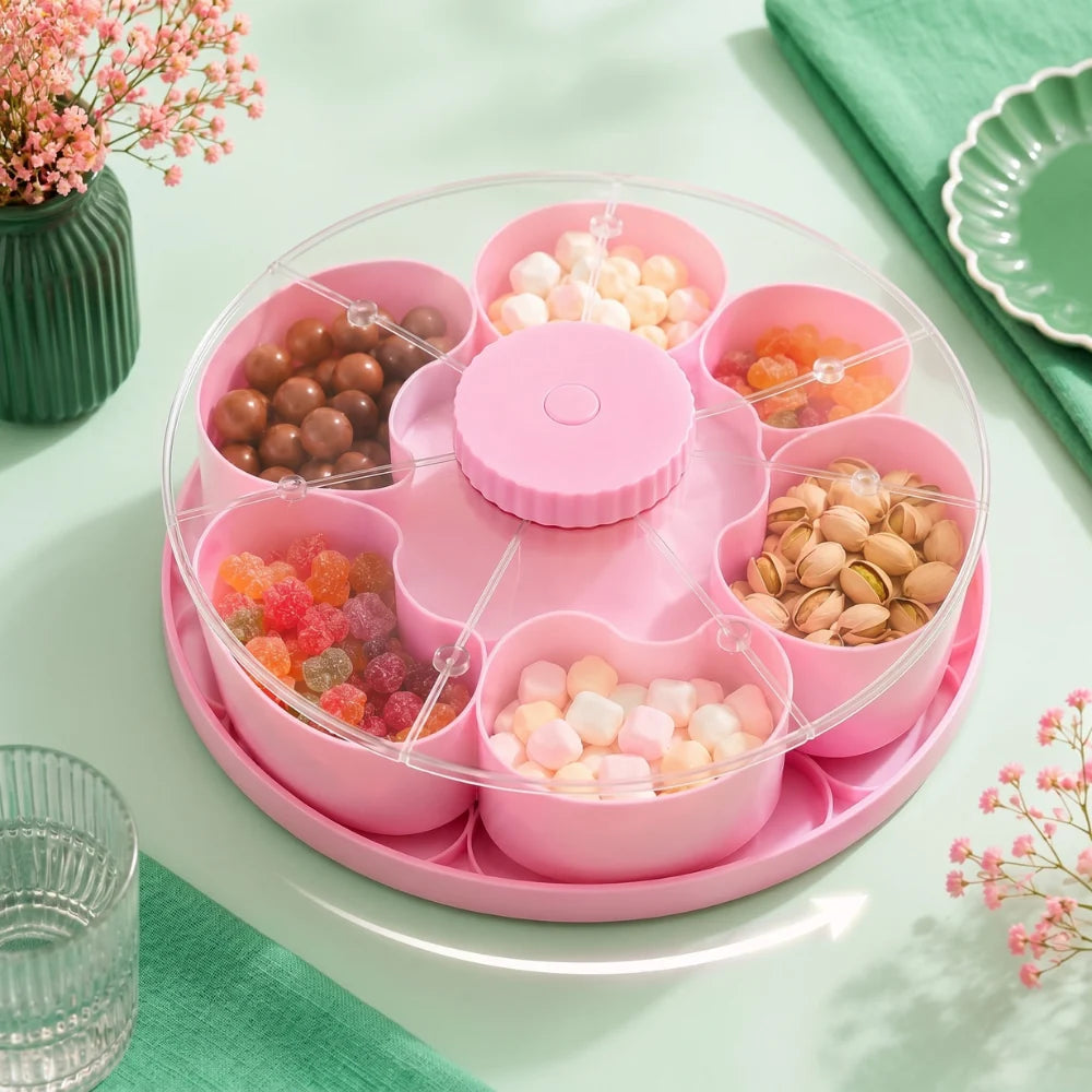 ServeSpin Turntable Tray with Compartments