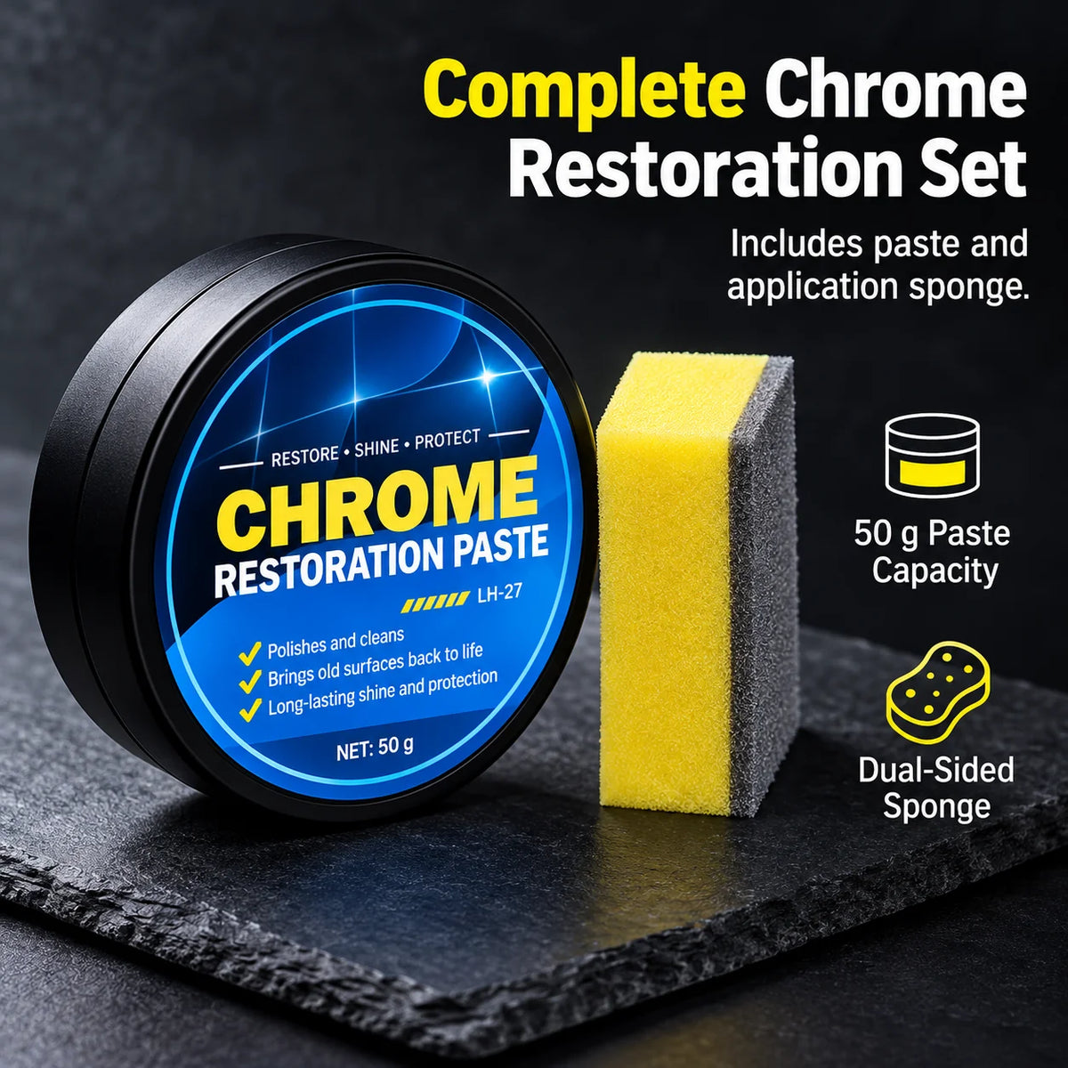 Chrome Repair Paste with Sponge 50g
