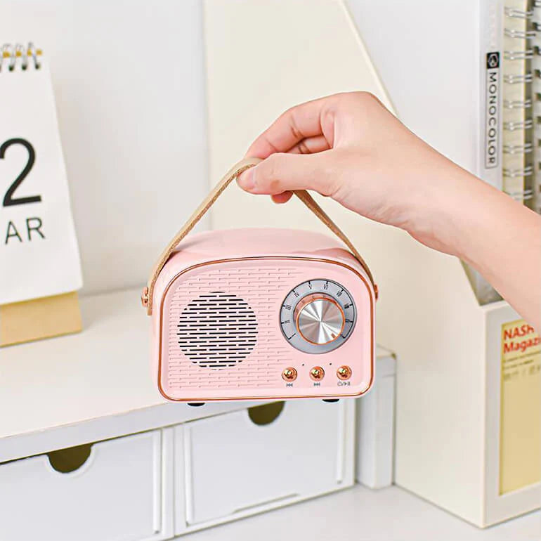 Retro Bluetooth Speaker Portable 8 Hour Battery Life