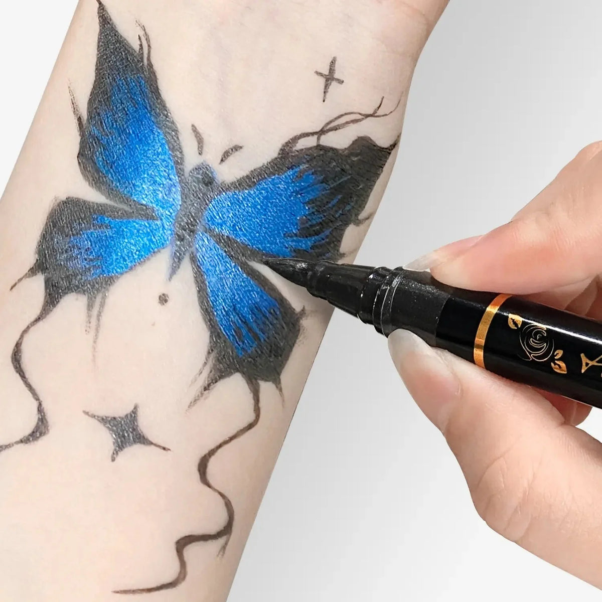Temporary Tattoo Markers – 10 Colors Brush Tip