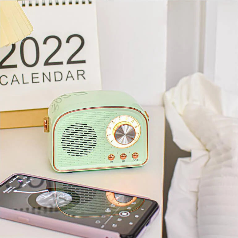 Retro Bluetooth Speaker Portable 8 Hour Battery Life