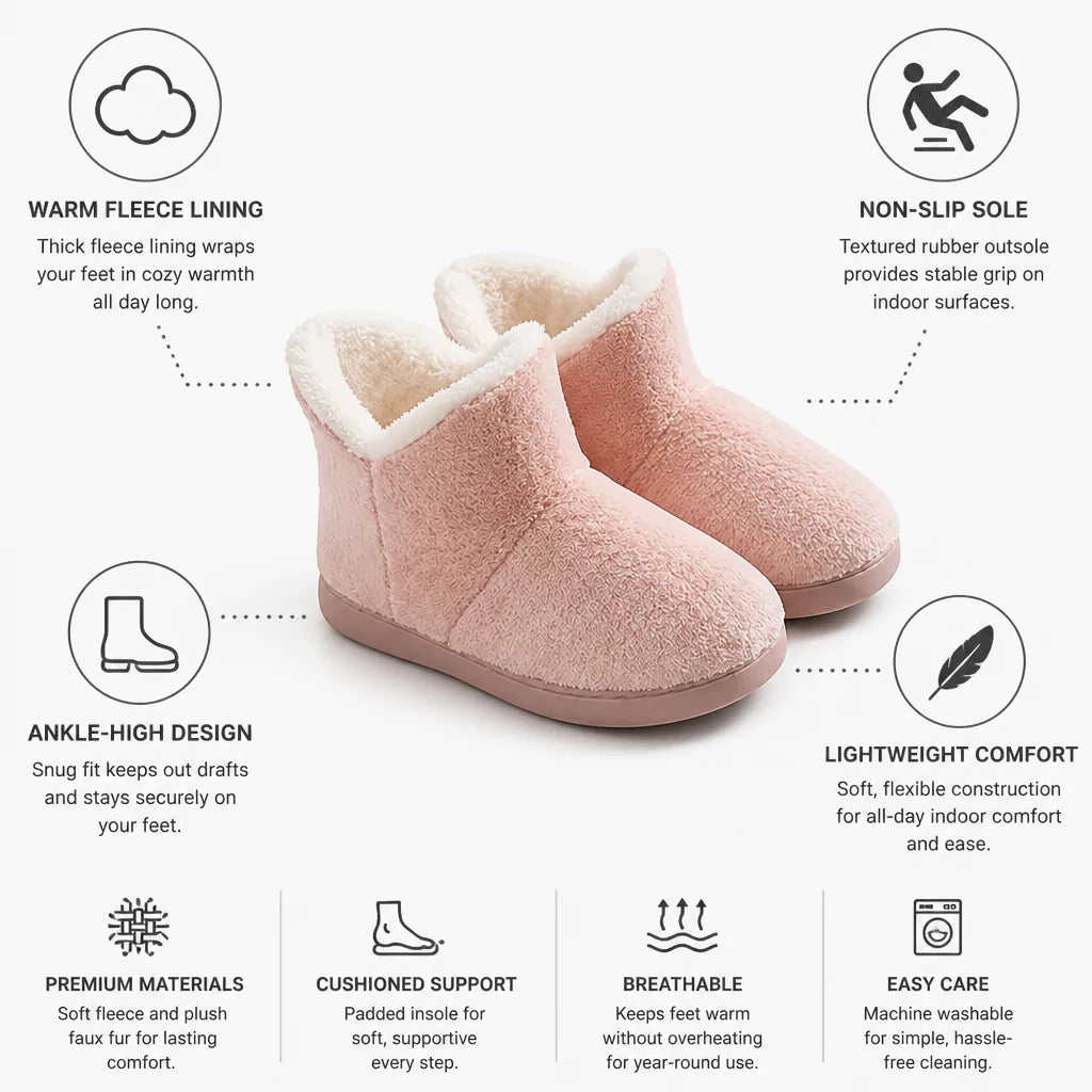 Lined, Non-Slip Ankle Boot Slippers
