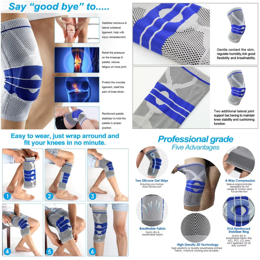Knee Compression Bandage with Side Stabilizers