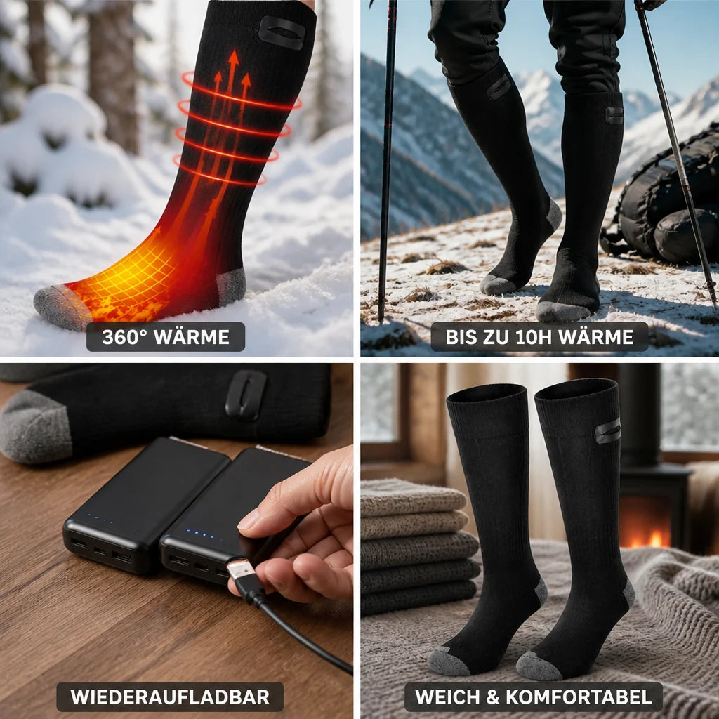 Spiral Heater & Rechargeable Heated Socks (3 Heat Settings)