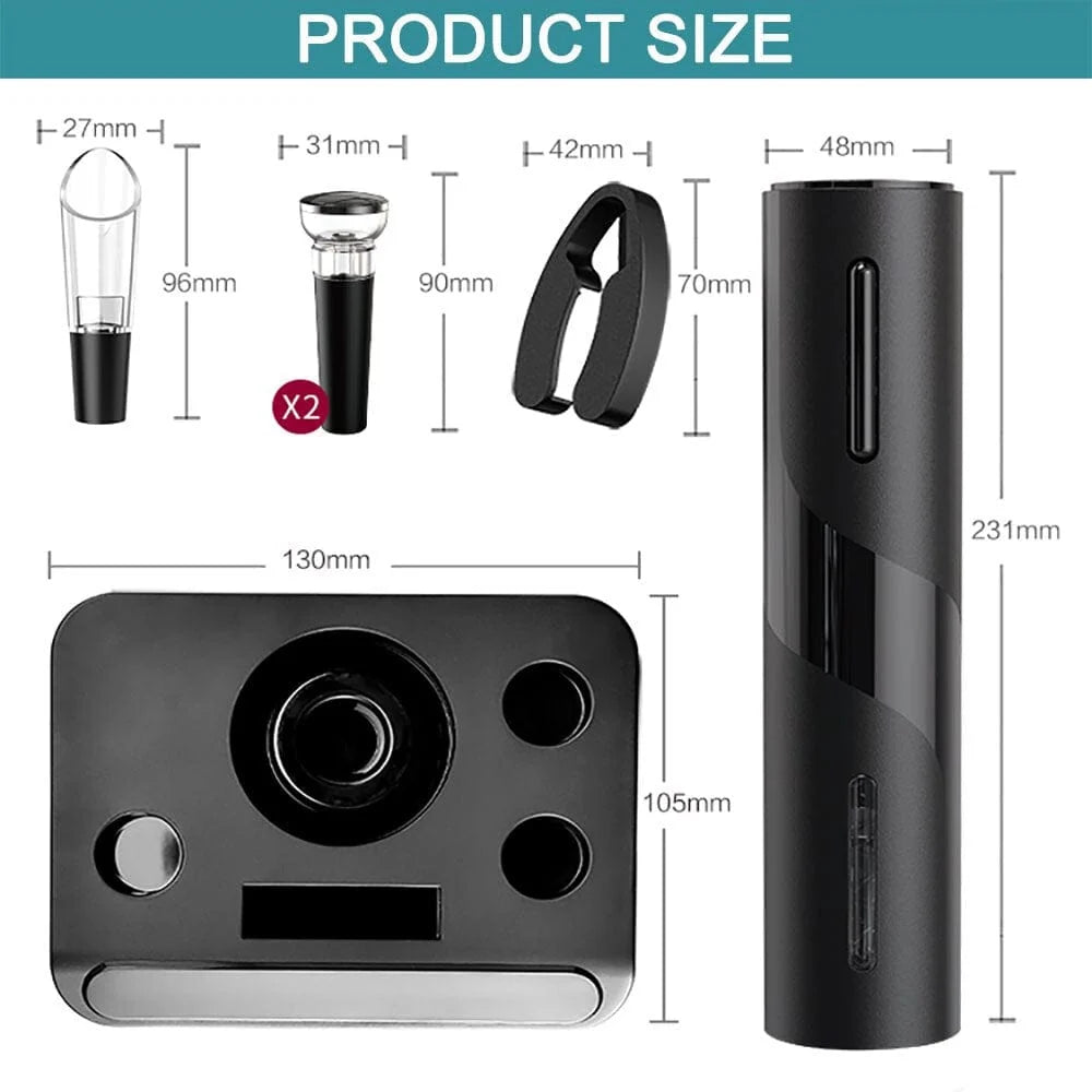 Electric Wine Bottle Opener, Automatic Corkscrew & Foil Cutter