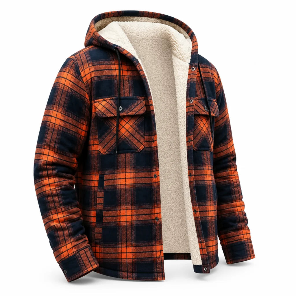 Thermally Lined Hooded Flannel Overshirt