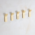 Wall Hooks Brass Finish (5 Piece Set)