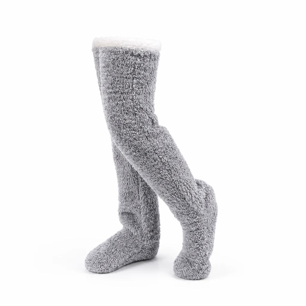 Velvety Fleece Adjustable Knee Socks (Hidden Gift Pocket)