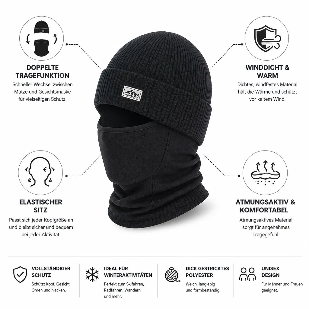 Thick Knitted Windproof Balaclava (Integrated Face Mask)