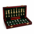 Foldable Padded Chess Set with Gold and Silver Finish