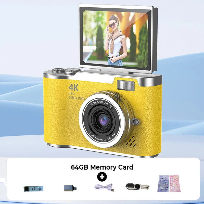 4K Digital Camera Flip Screen Autofocus