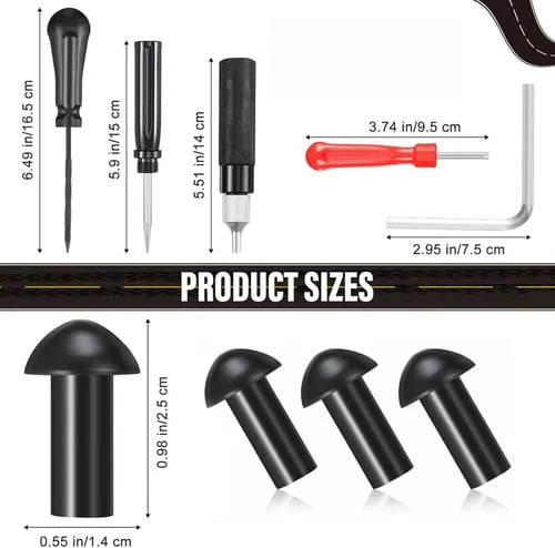 Tire Repair Kit with 12 Mushroom Plugs
