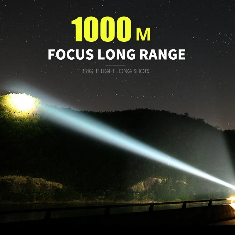 100,000 Lumen IP68 Tactical Flashlight (OLED Display)