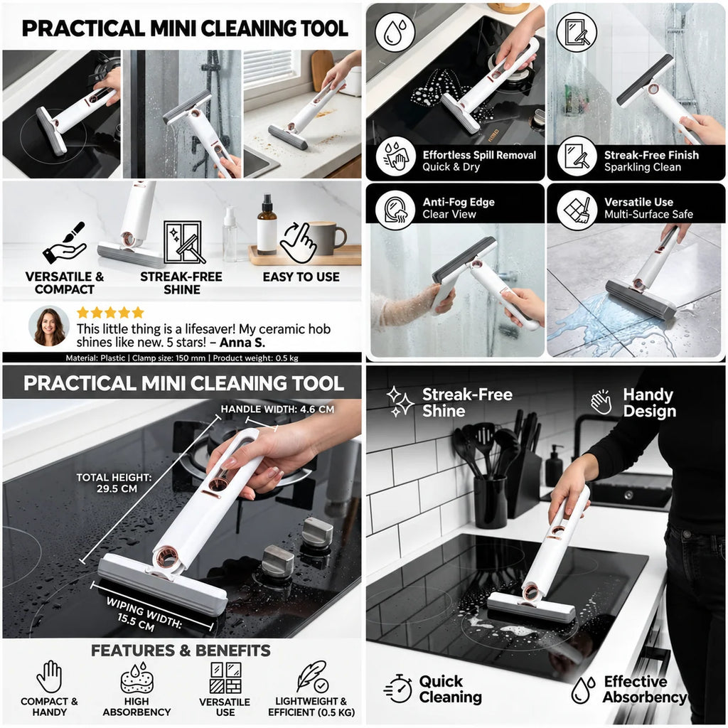 Window Squeegee Handheld & Mini (Set of 2)